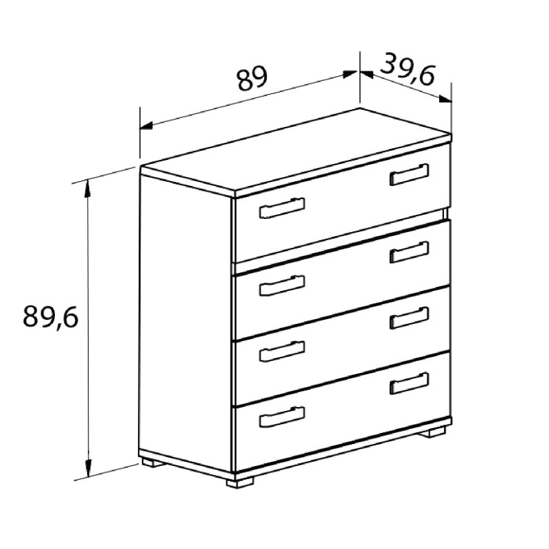 Comodín 4 Cajones Priego en Liquidación - Muebles Liquidator