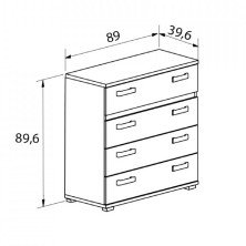 Comodín 4 Cajones Cabra en Liquidación - Muebles Liquidator