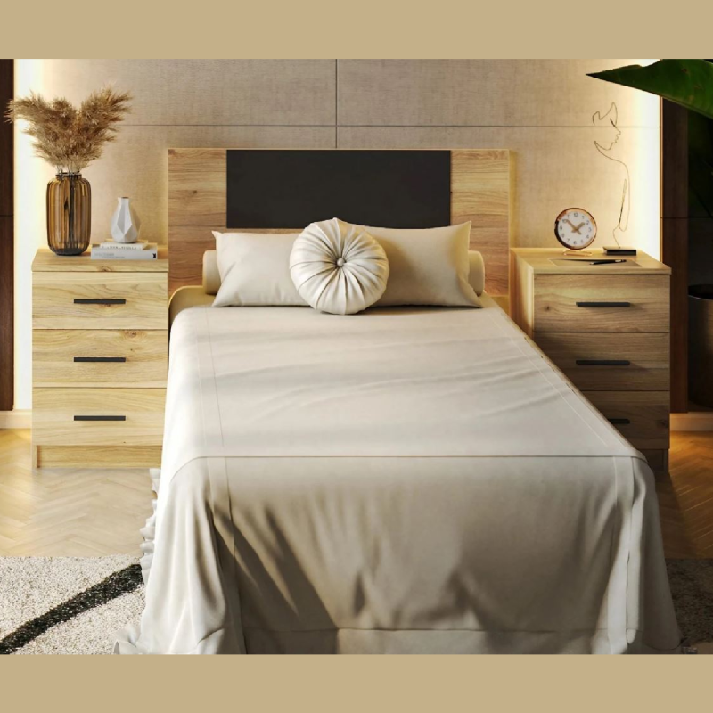 Dormitorio Juvenil Aura + 2 Mesitas 3 cajones