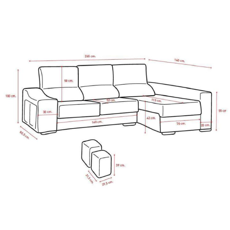 Chaiselongue V.F. Dcha. Sevilla