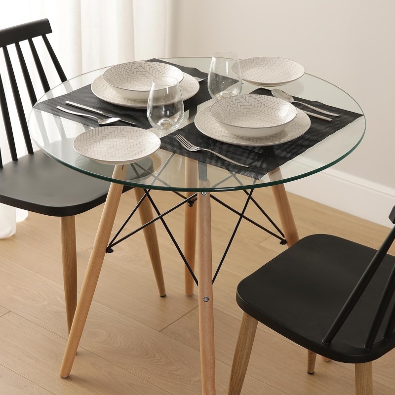 Mesa redonda cristal