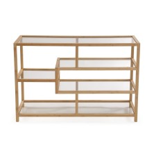 Estanteria baja bambú y cristal