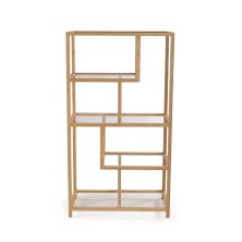 Estanteria 5 baldas bambu y cristal