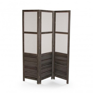 Biombo madera oscura con ventanas opacas