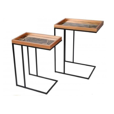 Set 2 mesas auxiliares rectangulares Art Deco