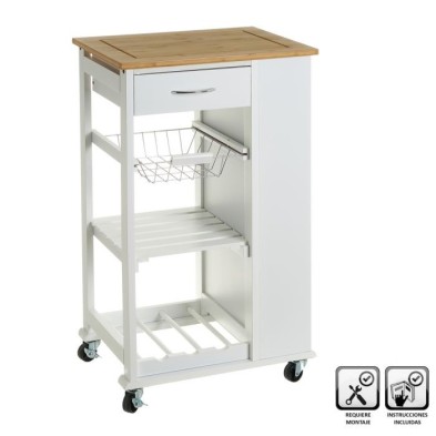 Carro Cocina Bambú/MDF en Liquidación - Muebles Liquidator