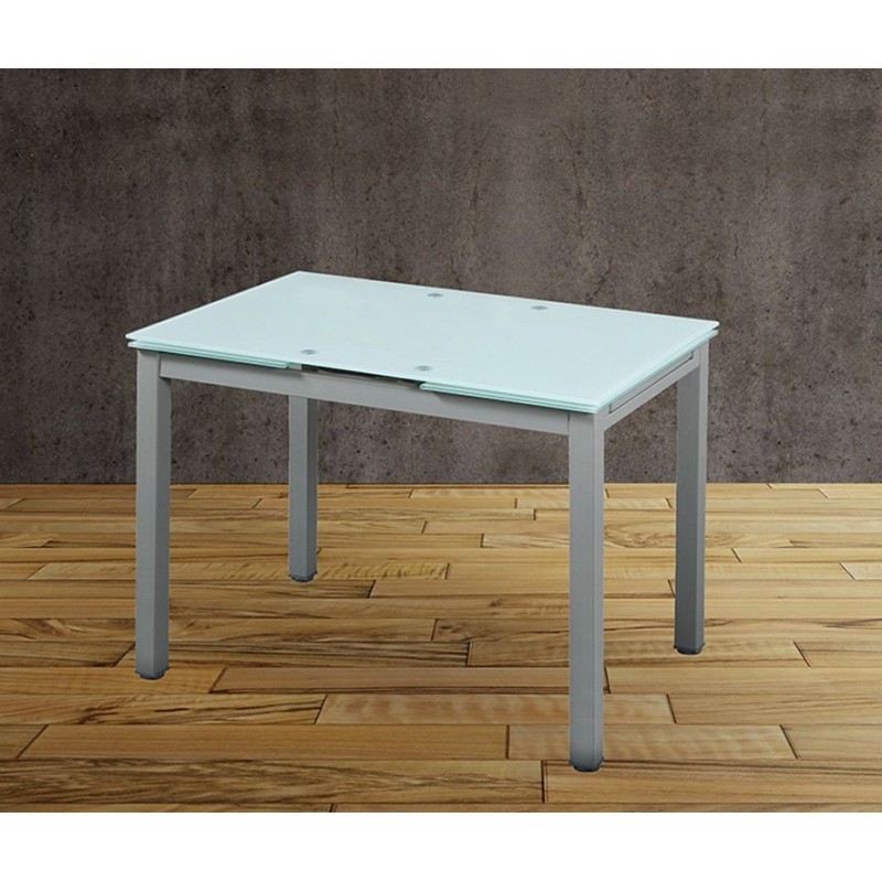 Mesa de cocina Modelo 70 extensible tapa de cristal