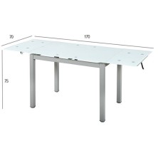 Mesa de cocina Modelo 70 extensible tapa de cristal