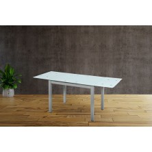 Mesa de cocina Modelo 70 extensible tapa de cristal