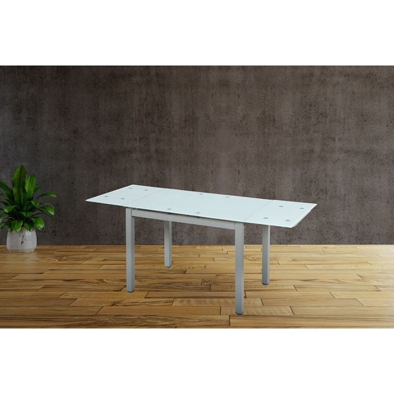 Mesa de cocina Modelo 70 extensible tapa de cristal
