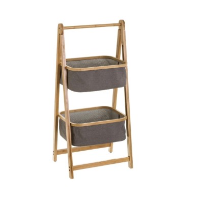 MUEBLE 2 CESTAS BAMBU/TELA