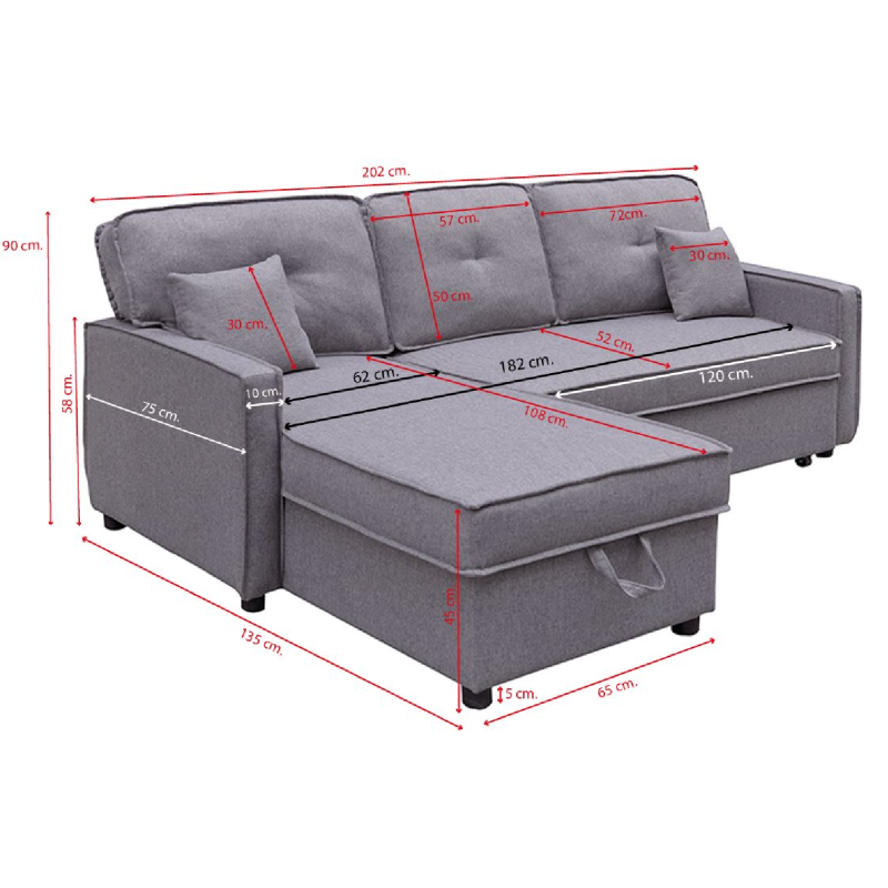 Sofa cama chaiselongue Dax