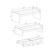 Cama compacto con cajonera Aura