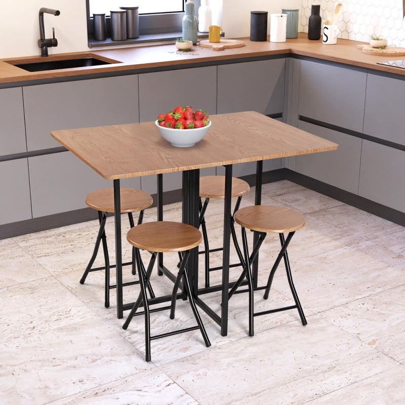 Juego de mesa plegable y 4 sillas