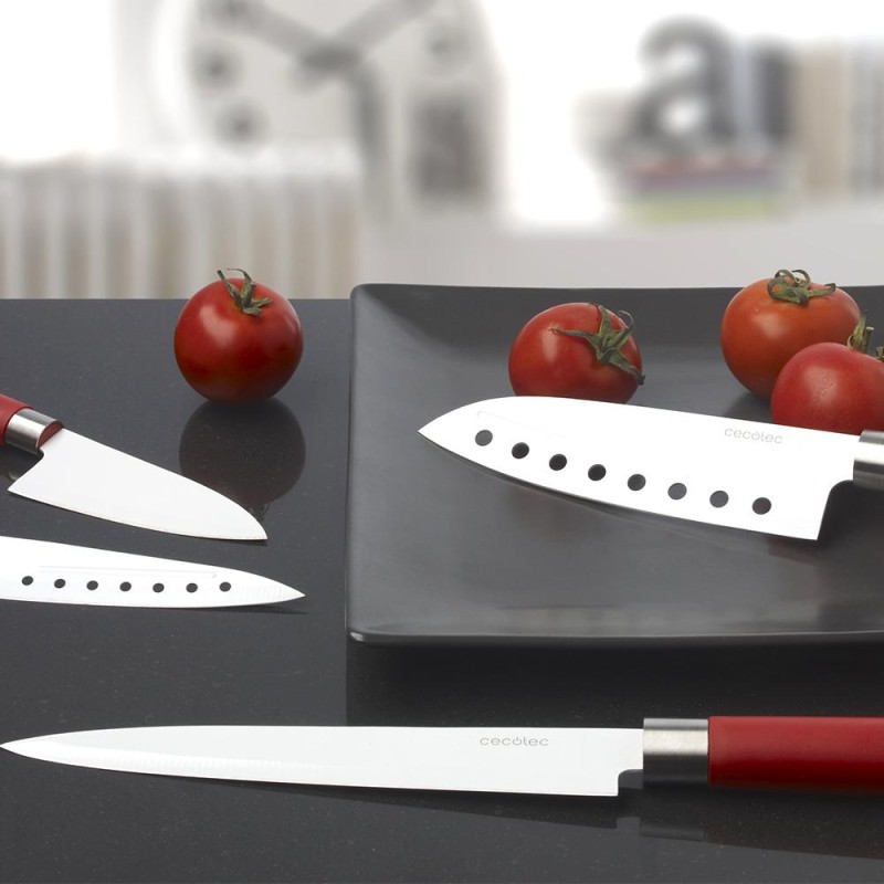 Set 4 cuchillos santoku con recubrimiento ceramico