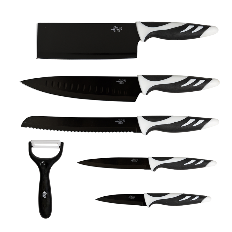 Set 6 cuchillos swiss negro