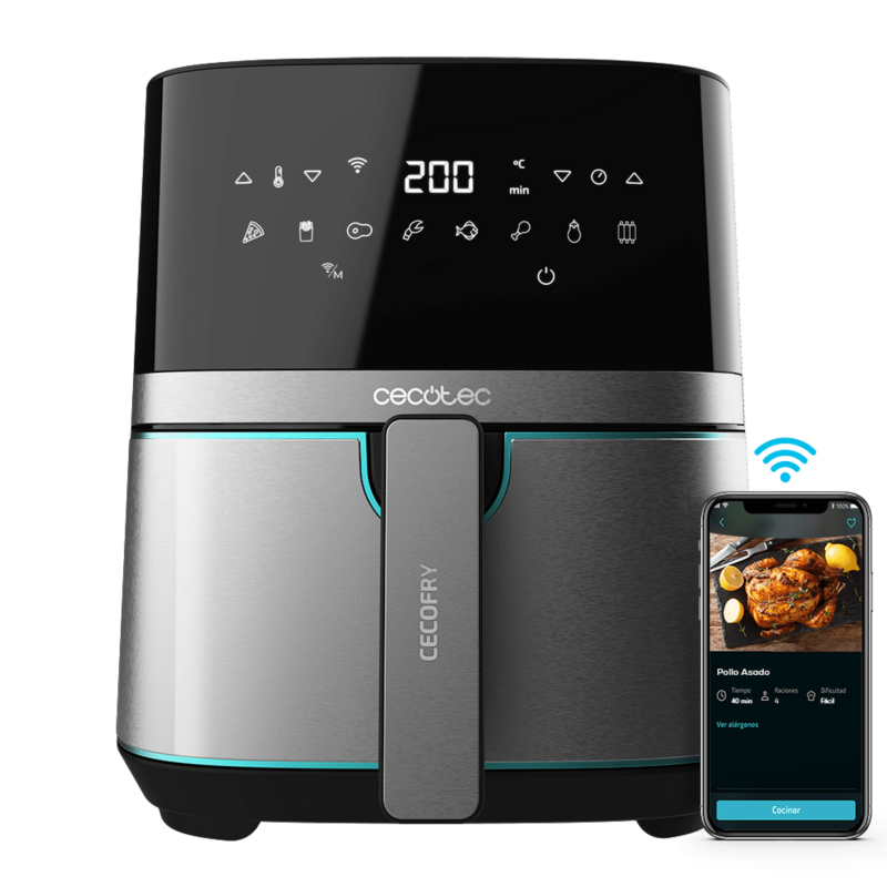 Freidora De Aire Cecofry Full Inoxblack 5500 Connected