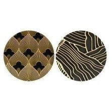 Set 2 mesas auxiliares redondas Art Deco